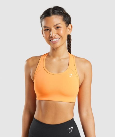 Gymshark Essential Racer Back Női Sportmelltartó Narancssárga | HU-J-485