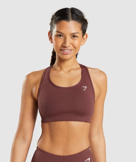 Gymshark Essential Racer Back Női Sportmelltartó Sötétbarna | HU-U-678