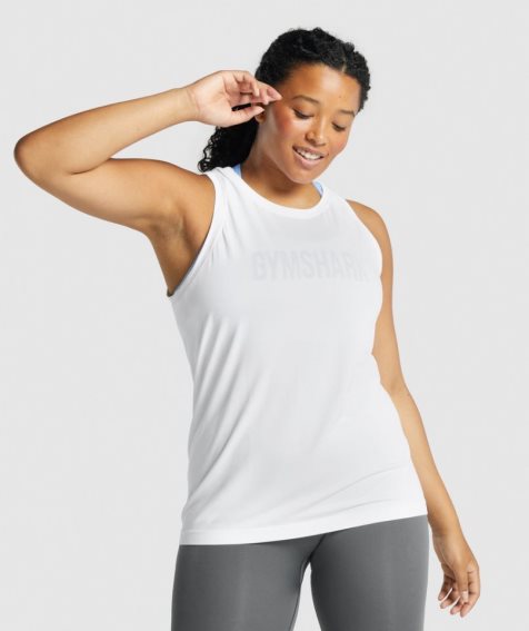 Gymshark Fit Seamless Loose Női Ujjatlan Póló Fehér | HU-X-509