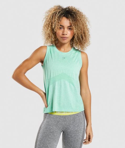 Gymshark Flex Loose Top Női Ujjatlan Póló Világos Zöld | HU-Q-964
