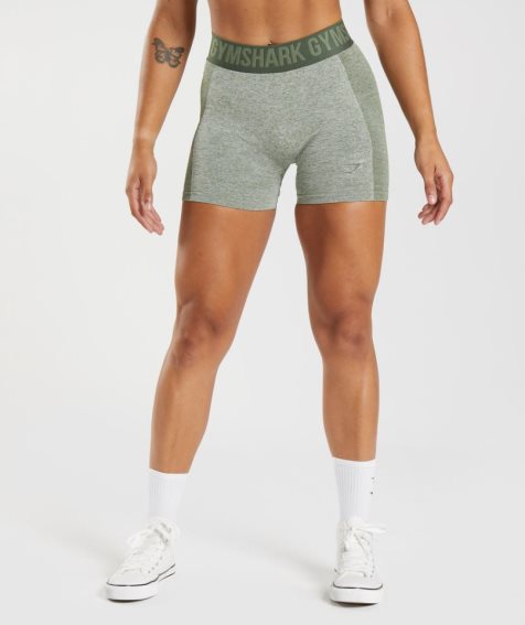 Gymshark Flex Női Rövidnadrág Szürke Olivazöld | HU-D-210