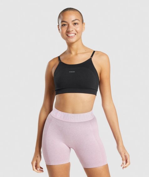 Gymshark Flex Pántos Női Sportmelltartó Fekete | HU-D-482