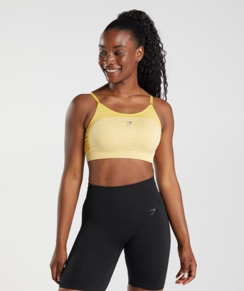 Gymshark Flex Pántos Női Sportmelltartó Sárga | HU-U-679