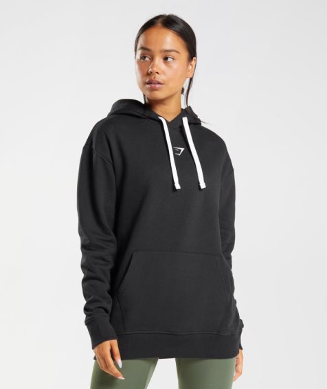 Gymshark Fraction Női Kapucnis Pulóver Fekete | HU-D-869