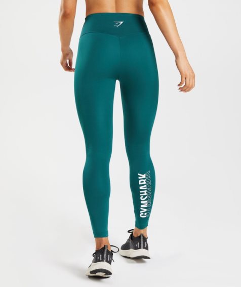 Gymshark Fraction Női Leggings Türkiz | HU-X-437