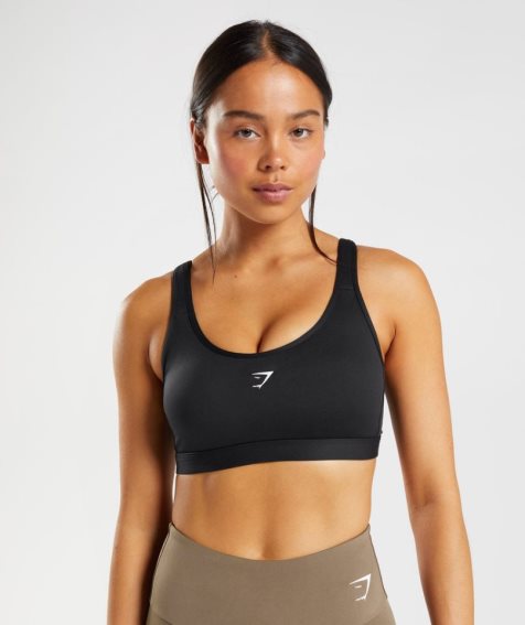 Gymshark Fraction Női Sportmelltartó Fekete | HU-M-034
