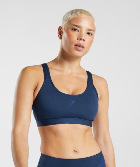 Gymshark Fraction Női Sportmelltartó Sötétkék | HU-H-352