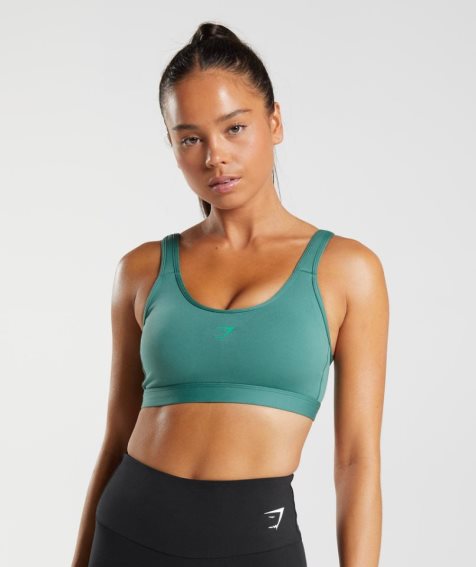 Gymshark Fraction Női Sportmelltartó Zöld | HU-F-684
