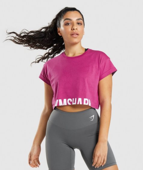 Gymshark Fraction Női Vágott Felsők Fukszia | HU-V-287