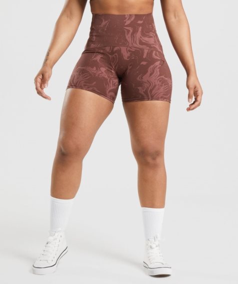 Gymshark GS Power High Rise Női Rövidnadrág Barna | HU-J-652