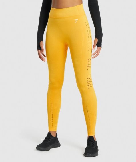 Gymshark Glow Seamless Női Leggings Sárga | HU-T-268