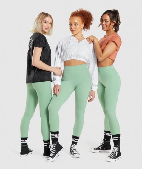 Gymshark KK Fit 7/8 Női Leggings Világos Zöld | HU-X-276