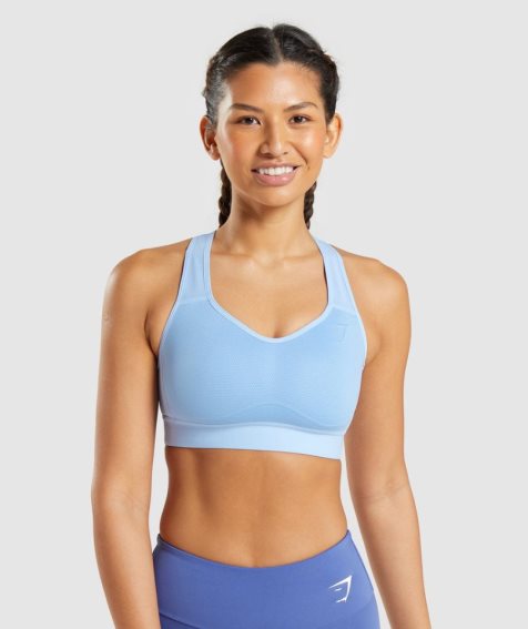 Gymshark Könnyű High Support Női Sportmelltartó Világos Kék | HU-L-610