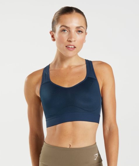 Gymshark Könnyű High Support Női Sportmelltartó Sötétkék | HU-R-802