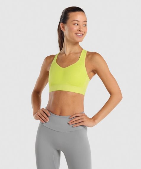 Gymshark Könnyű High Support Női Sportmelltartó Sárga | HU-X-159