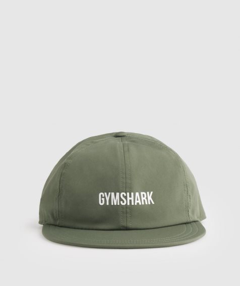 Gymshark Lapos Peak Sapkák Olivazöld | HU-V-045