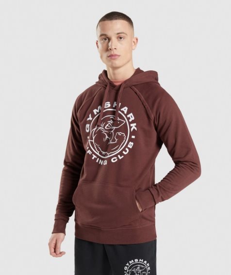 Gymshark Legacy Férfi Kapucnis Pulóver Barna | HU-U-432