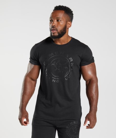 Gymshark Legacy Férfi Póló Fekete | HU-H-849