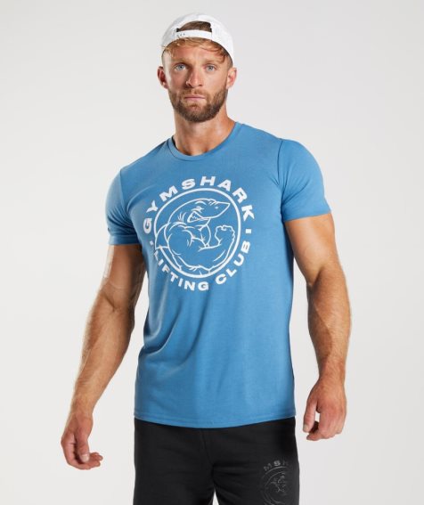 Gymshark Legacy Férfi Póló Kék | HU-A-834