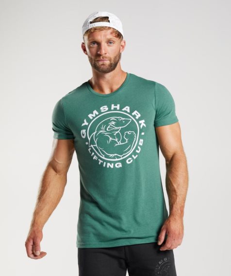 Gymshark Legacy Férfi Póló Zöld | HU-T-827
