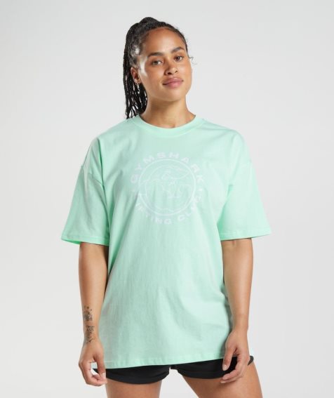 Gymshark Legacy Oversized Női Póló Világos Zöld | HU-Z-305