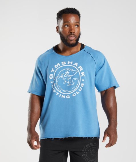 Gymshark Legacy Rag Top Férfi Póló Kék | HU-T-074
