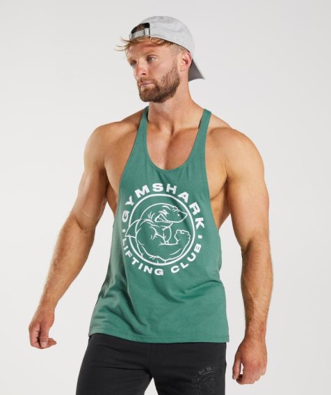 Gymshark Legacy Stringer Férfi Ujjatlan Póló Zöld | HU-N-980