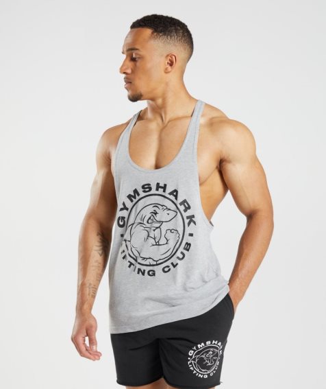 Gymshark Legacy Stringer Férfi Ujjatlan Póló Világos Szürke | HU-T-182