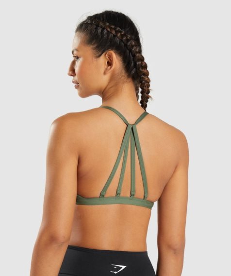 Gymshark Minimal Női Sportmelltartó Olivazöld | HU-O-820