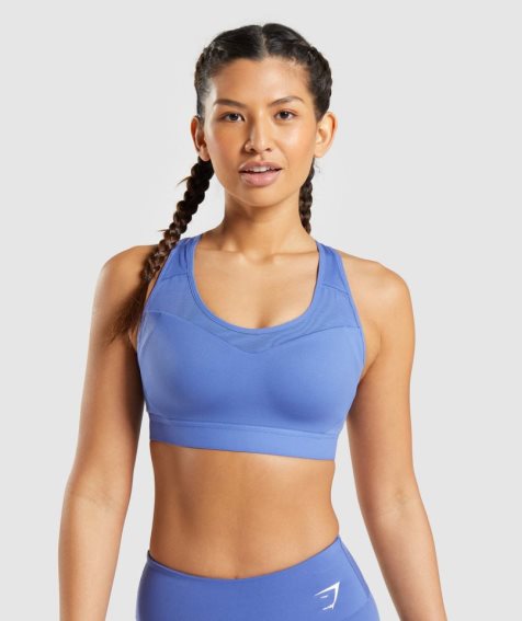 Gymshark Open Back Női Sportmelltartó Kék | HU-P-813