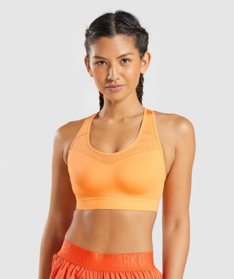 Gymshark Open Back Női Sportmelltartó Narancssárga | HU-M-687