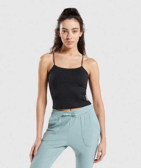 Gymshark Pause Cami Női Ujjatlan Póló Fekete | HU-Z-512