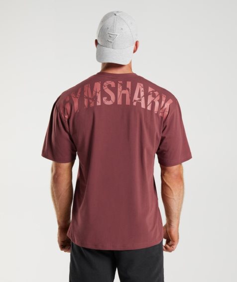 Gymshark Power Férfi Póló Bordó | HU-T-157