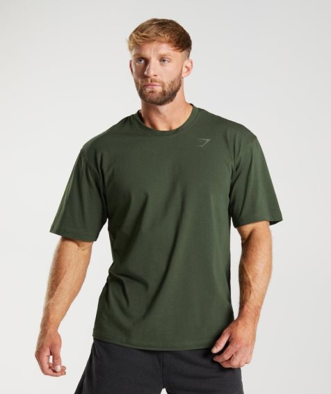 Gymshark Power Férfi Póló Olivazöld | HU-Y-286