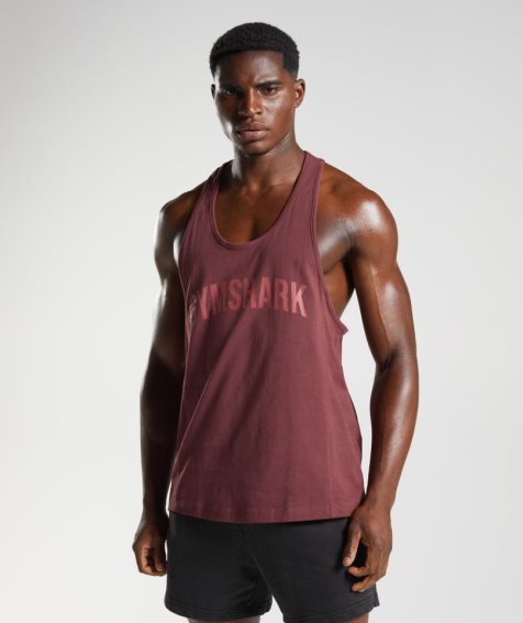 Gymshark Power Stringer Férfi Ujjatlan Póló Barna | HU-Y-289