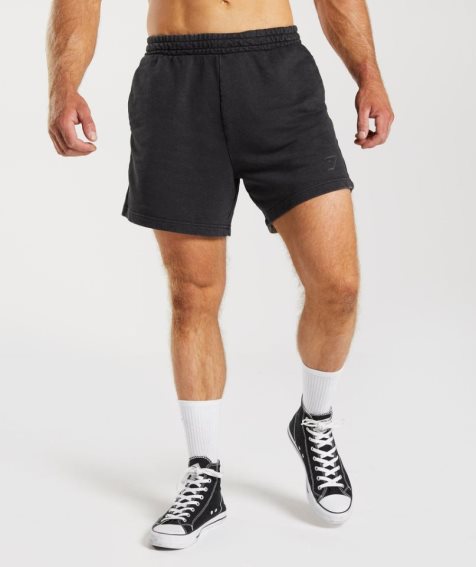 Gymshark Power Washed 5" Férfi Rövidnadrág Fekete | HU-K-625