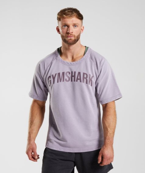 Gymshark Power Washed Rag Top Férfi Póló Lila | HU-Z-719