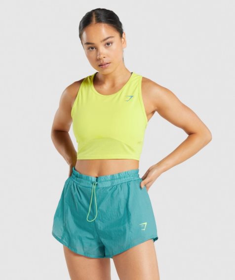 Gymshark Pulse Crop Női Ujjatlan Póló Sárga | HU-Z-802