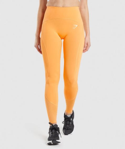 Gymshark Pulse Mesh Női Leggings Narancssárga | HU-F-874