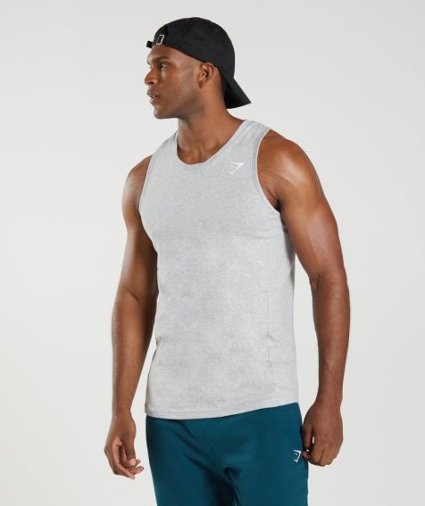 Gymshark React Férfi Ujjatlan Póló Világos Szürke | HU-L-947
