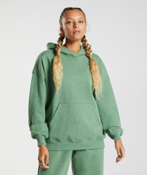 Gymshark Rest Day Sweats Női Kapucnis Pulóver Zöld | HU-Q-920