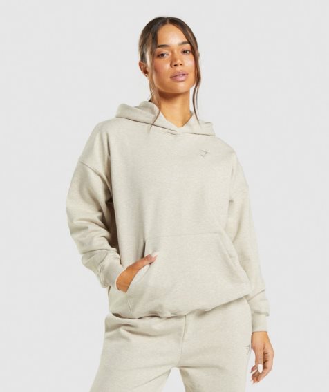 Gymshark Rest Day Sweats Női Kapucnis Pulóver Bézs | HU-Z-235