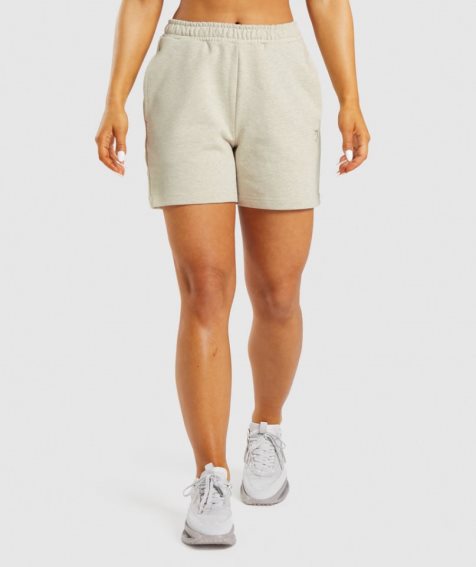Gymshark Rest Day Sweats Női Rövidnadrág Bézs | HU-J-576