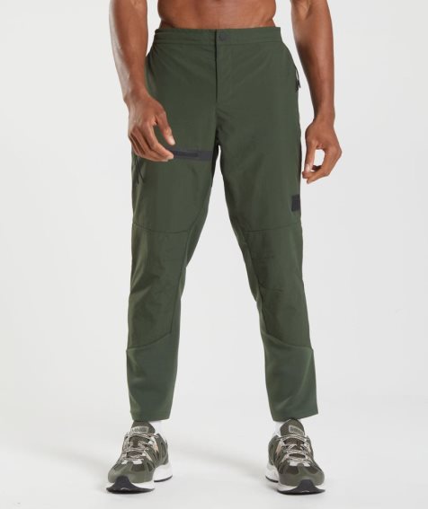 Gymshark Retake Woven Férfi Jogger Nadrág Olivazöld | HU-P-419