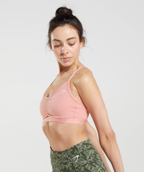 Gymshark Ruched Női Sportmelltartó Rózsaszín | HU-C-896