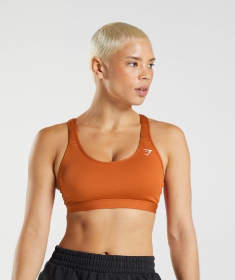 Gymshark Scoop Neck Női Sportmelltartó Barna | HU-Z-689