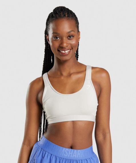 Gymshark Scoop Neck Női Sportmelltartó Fehér | HU-N-973