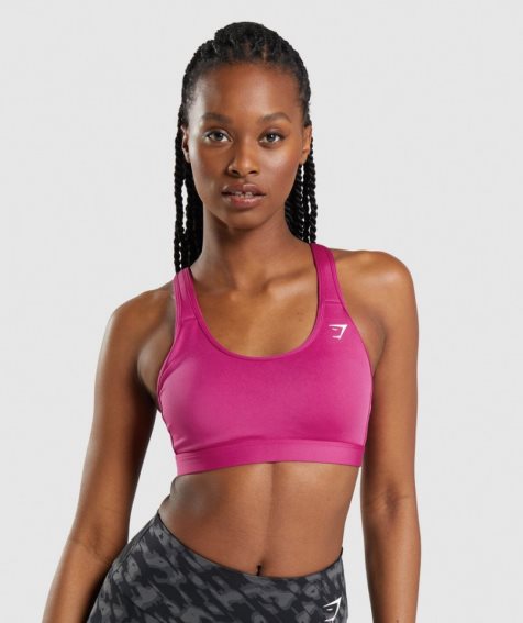 Gymshark Scoop Neck Női Sportmelltartó Rózsaszín | HU-X-874