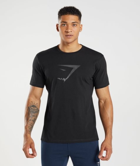 Gymshark Sharkhead Infill Férfi Póló Fekete | HU-S-186