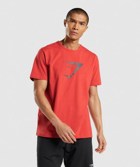Gymshark Sharkhead Infill Férfi Póló Piros | HU-X-560